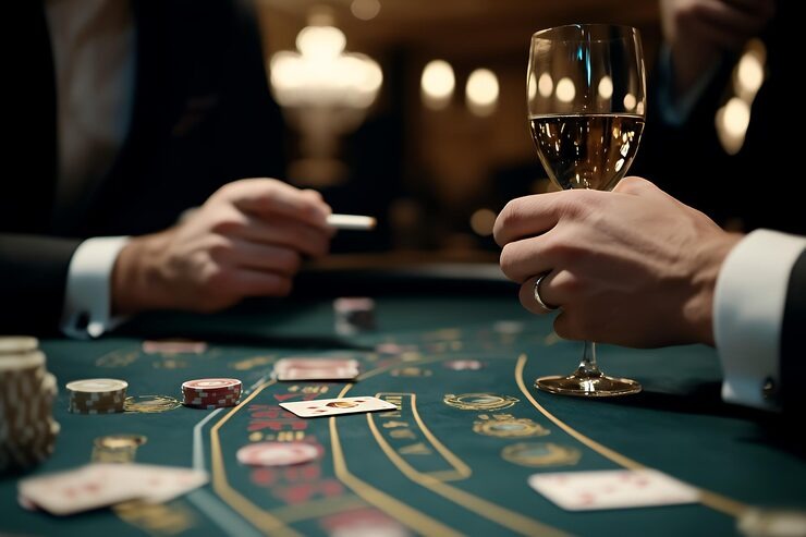 Live roulette table with professional dealer and studio lighting